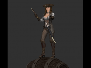 pirate woman high poly Modelo 3D