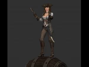 mulher pirata high poly Modelo 3D