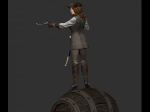 mulher pirata high poly Modelo 3D