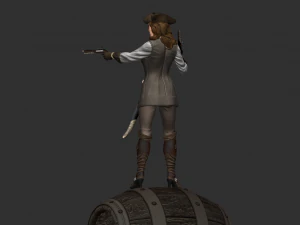 mulher pirata high poly Modelo 3D