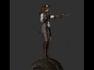 mulher pirata high poly Modelo 3D