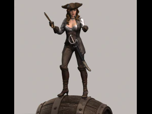 mulher pirata high poly Modelo 3D