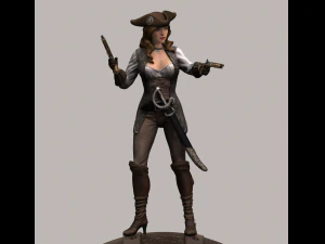 mulher pirata high poly Modelo 3D
