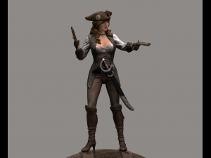 pirate woman high poly Modelo 3D