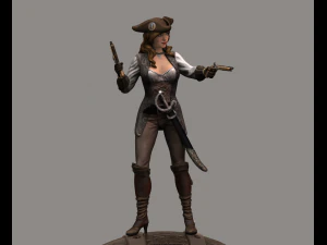 mulher pirata high poly Modelo 3D