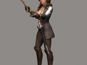 pirate woman high poly Modelo 3D