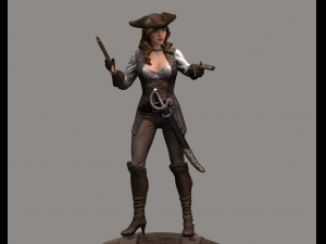 pirate woman high poly Modelo 3D