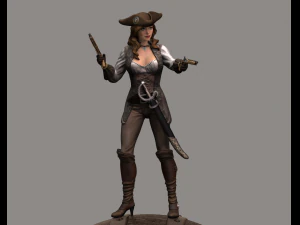 mulher pirata high poly Modelo 3D
