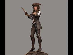 mulher pirata high poly Modelo 3D
