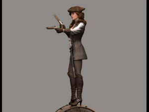 mulher pirata high poly Modelo 3D