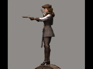 mulher pirata high poly Modelo 3D
