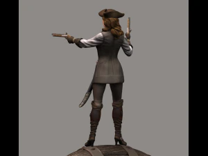 mulher pirata high poly Modelo 3D
