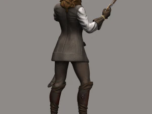 mulher pirata high poly Modelo 3D