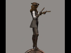 mulher pirata high poly Modelo 3D