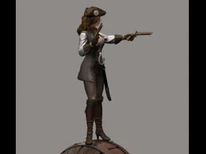 mulher pirata high poly Modelo 3D
