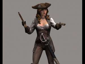 pirate woman high poly Modelo 3D