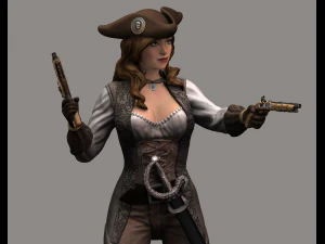 mulher pirata high poly Modelo 3D