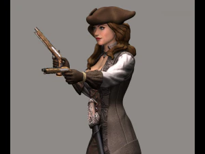 mulher pirata high poly Modelo 3D