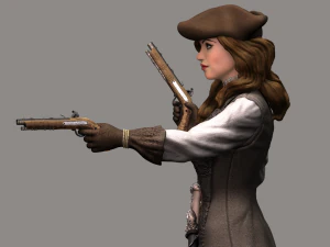 mulher pirata high poly Modelo 3D