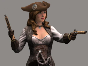 mulher pirata high poly Modelo 3D