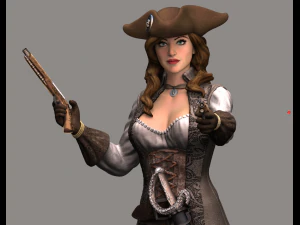 mulher pirata high poly Modelo 3D
