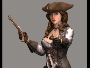 mulher pirata high poly Modelo 3D