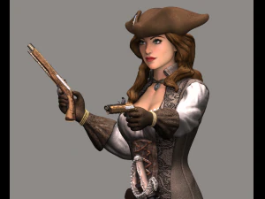 mulher pirata high poly Modelo 3D