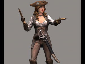 pirate woman high poly Modelo 3D