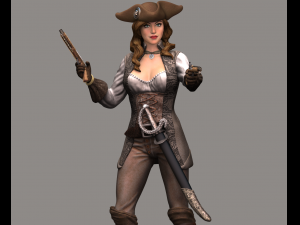 pirate woman high poly Modelo 3D