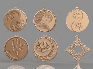set of pendants 6 pieces stl Modelo de Impressão 3D