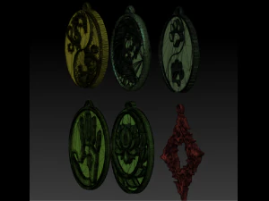 set of pendants 6 pieces stl 3D Print Model