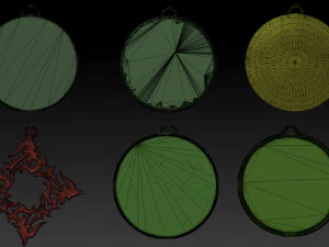 set of pendants 6 pieces stl 3D Print Model
