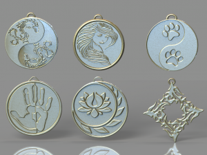 set of pendants 6 pieces stl Modelo de Impressão 3D