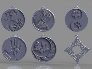 set of pendants 6 pieces stl Modelo de Impressão 3D
