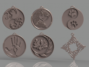set of pendants 6 pieces stl Modelo de Impressão 3D