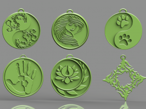 set of pendants 6 pieces stl Modelo de Impressão 3D