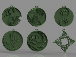 set of pendants 6 pieces stl Modelo de Impressão 3D