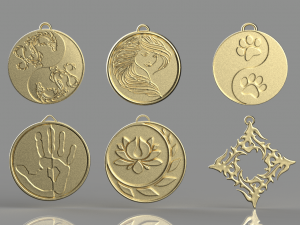 set of pendants 6 pieces stl Modelo de Impressão 3D