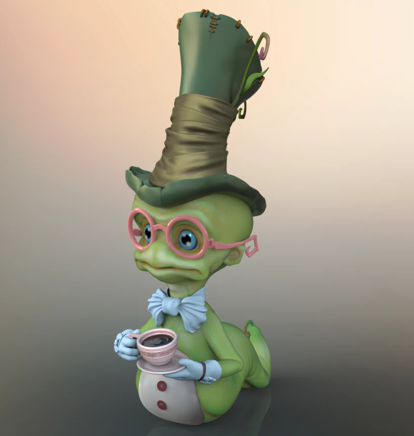 worm cartoon high poly 3D Model .c4d .max .obj .3ds .fbx .stl .blend