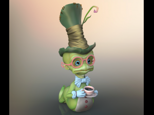 worm cartoon high poly Modelo 3D