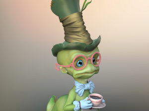 worm cartoon high poly Modelo 3D