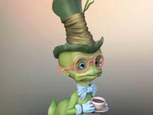 worm cartoon high poly 3D Model
