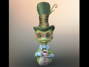 worm cartoon high poly Modelo 3D