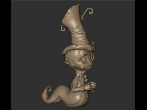 worm cartoon high poly 3D Model
