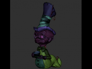 worm cartoon high poly Modelo 3D