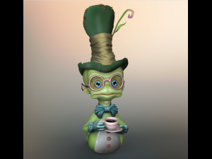 worm cartoon high poly Modelo 3D