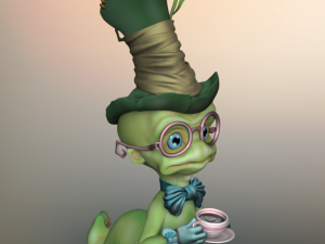 worm cartoon high poly Modelo 3D