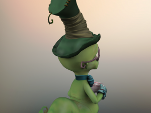 worm cartoon high poly Modelo 3D