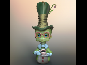 worm cartoon high poly Modelo 3D