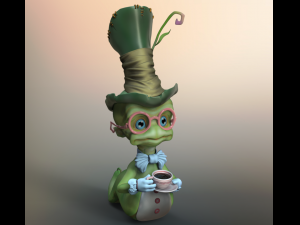 worm cartoon high poly Modelo 3D